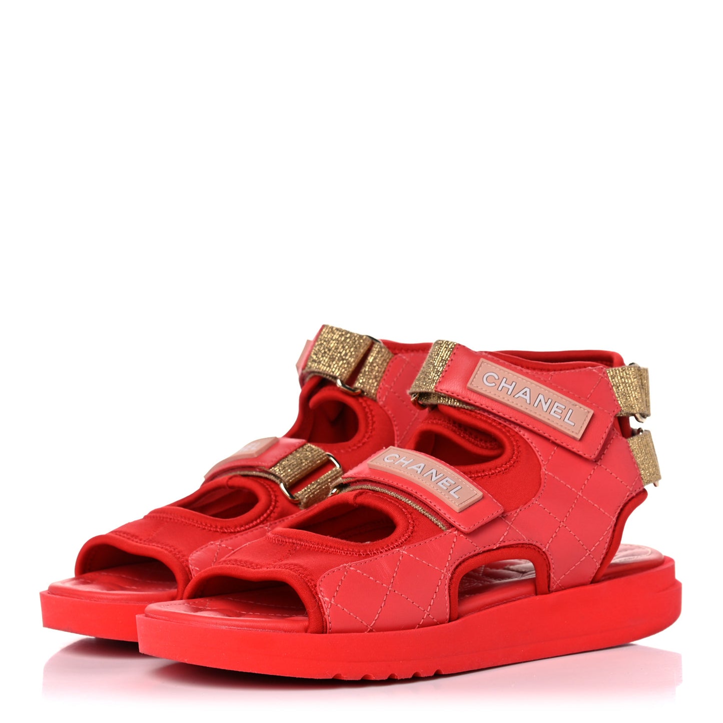 Goatskin Fabric Gladiator Sandals 36.5 Dark Red Light Pink