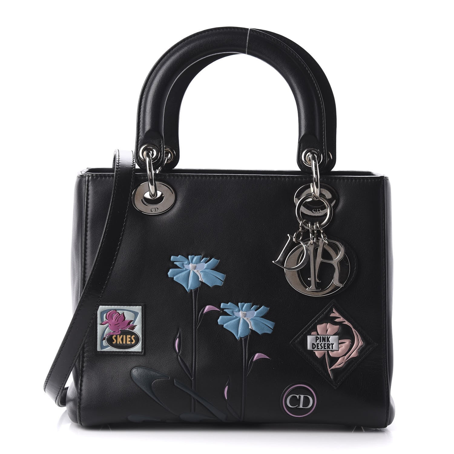 Christian Dior Calfskin Paradise Medium Lady Dior Black 1 of 8