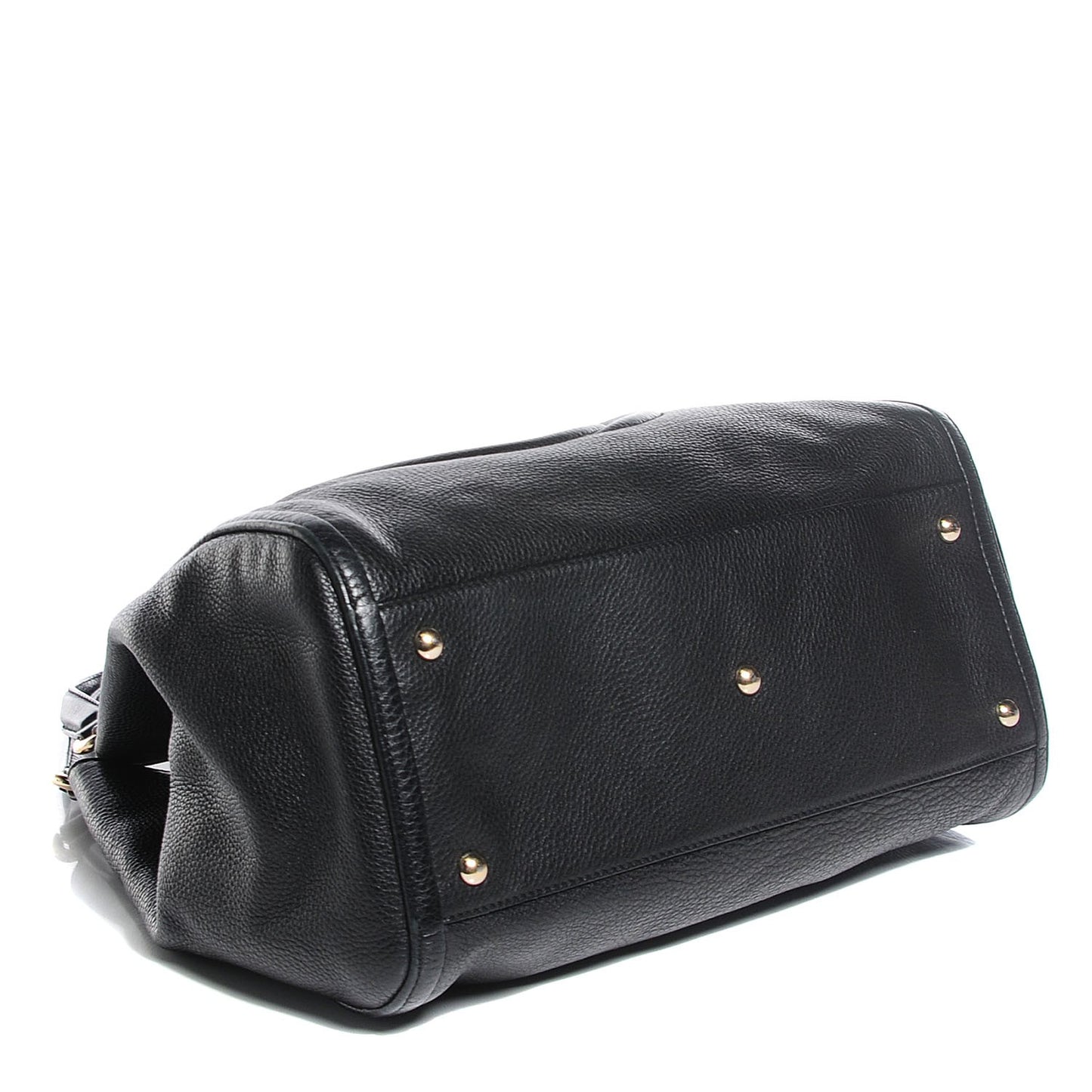 Pebbled Calfskin Medium Soho Shoulder Bag Black