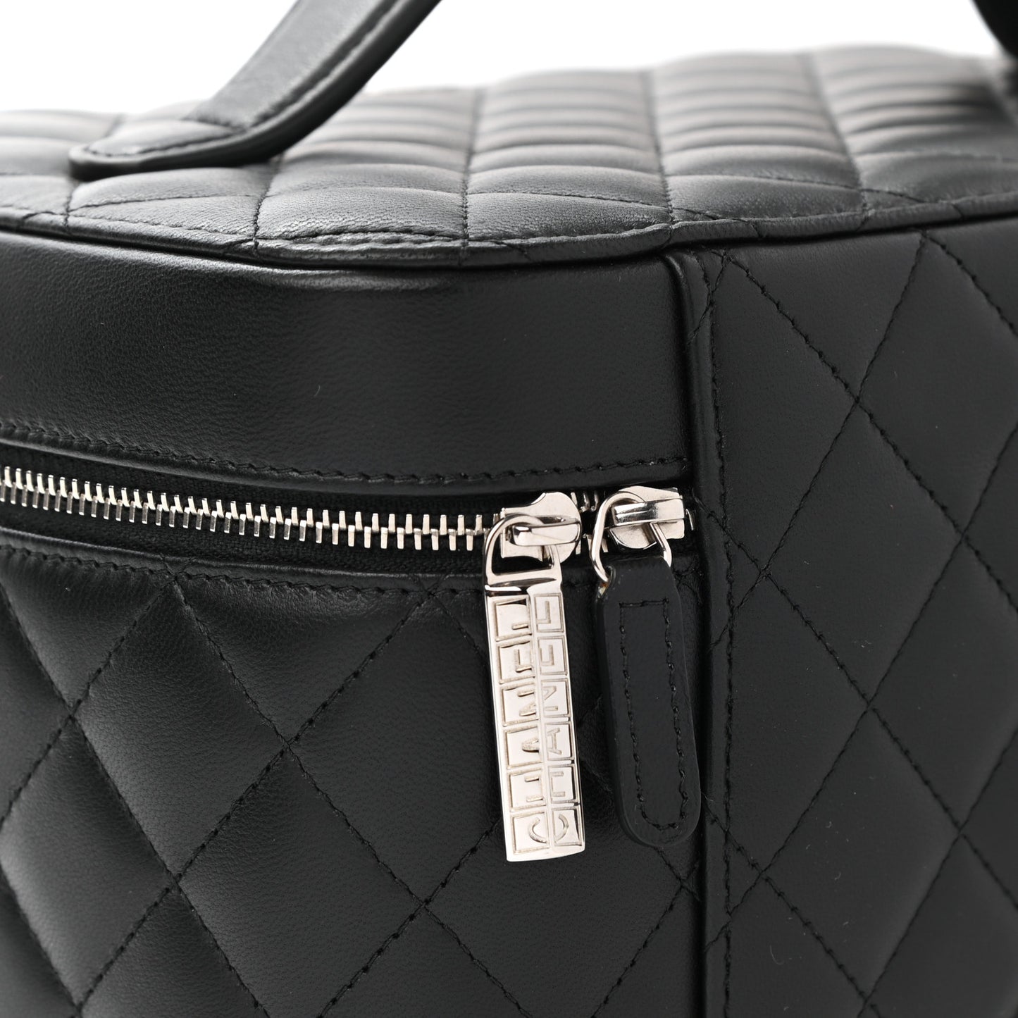 Lambskin Quilted Vanity Pouch Black