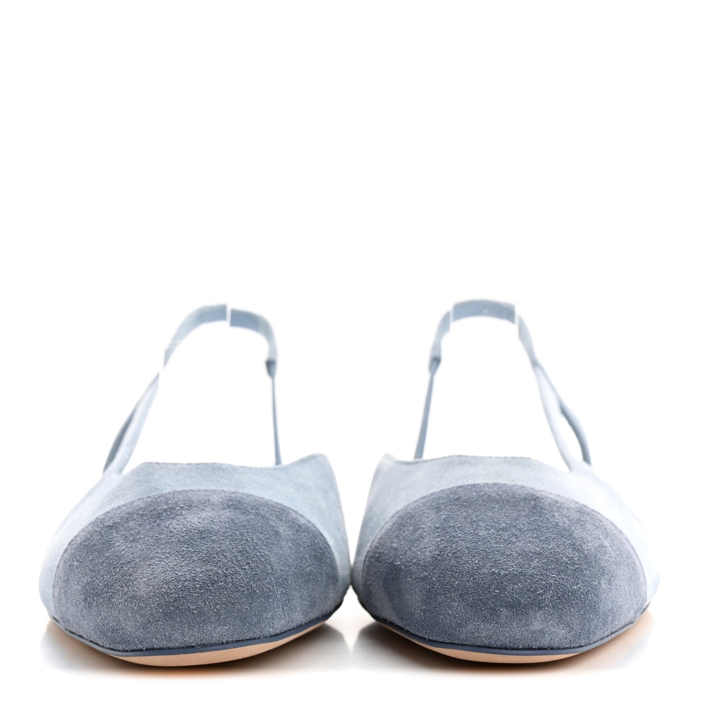 Suede Cap Toe CC Coco Slingback Pumps 39 Light Blue