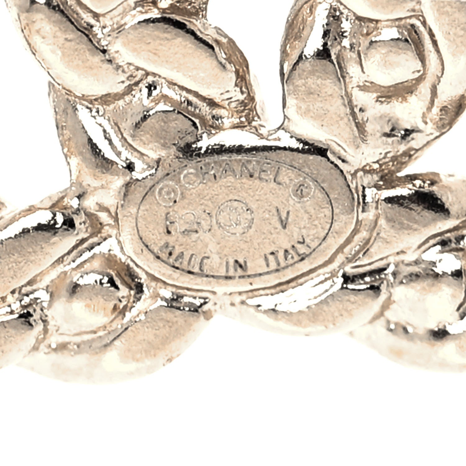 Chanel Crystal Chain Link CC Earrings Gold 4 of 5