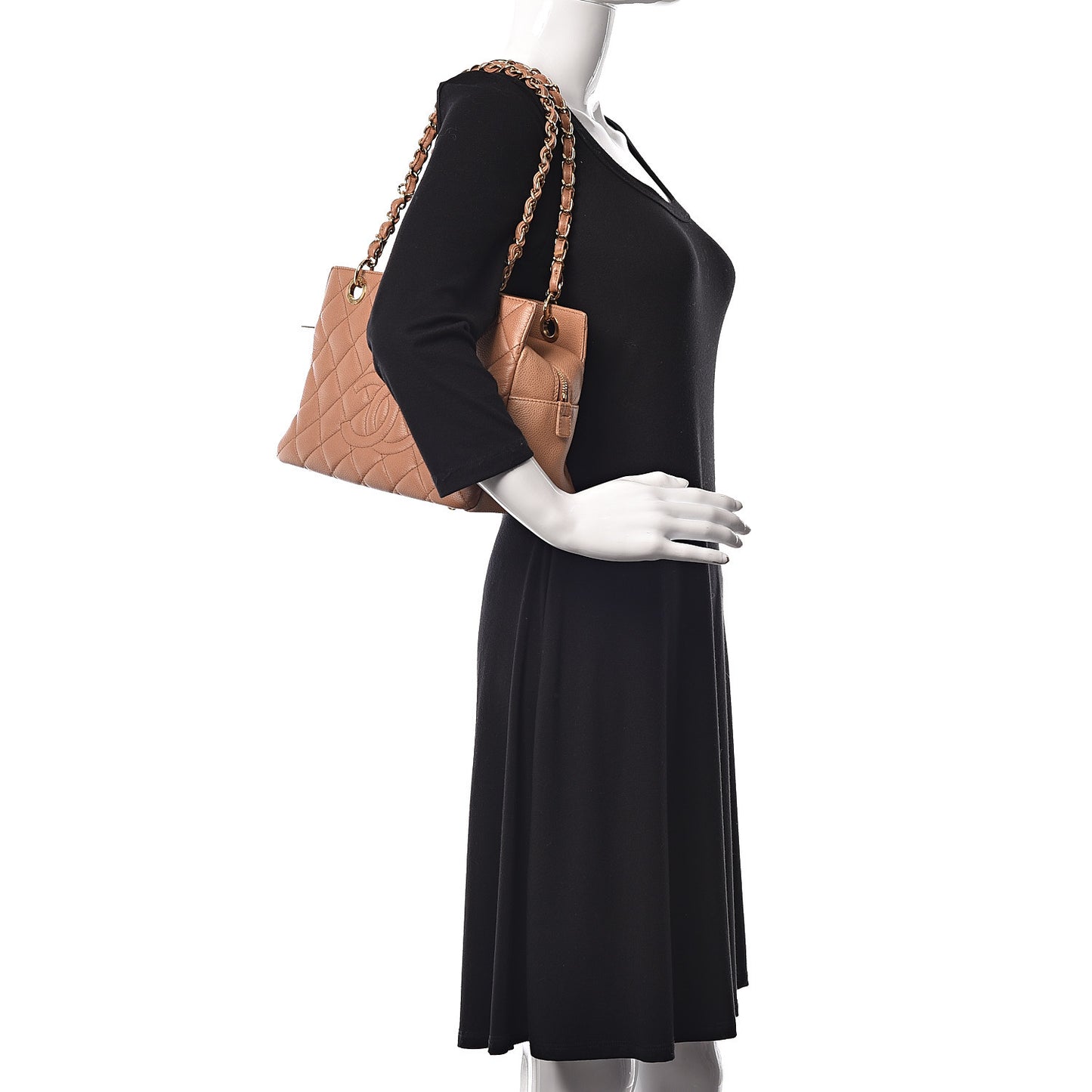 Caviar Petit Timeless Tote PTT Dark Beige