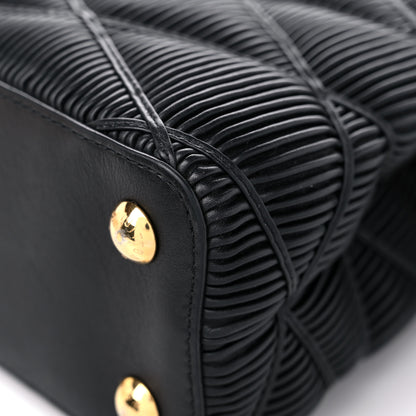 Louis Vuitton Calfskin Pleated Capucines BB Black 10 of 12