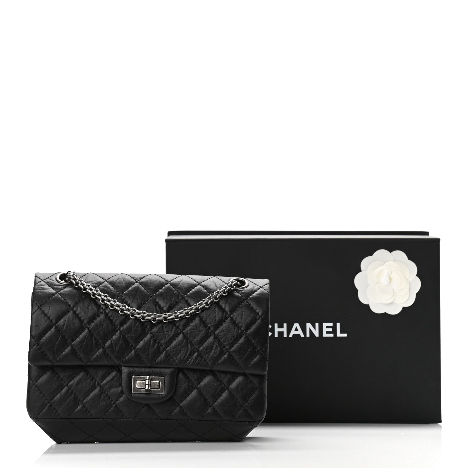 Chanel Aged Calfskin Quilted 2.55 Reissue 225 Flap Black 11 of 11