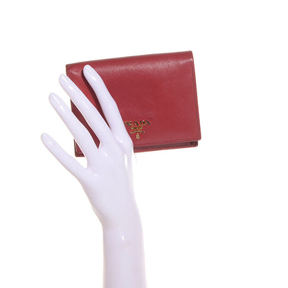 Prada Saffiano Metal Wallet Rubino 2 of 9