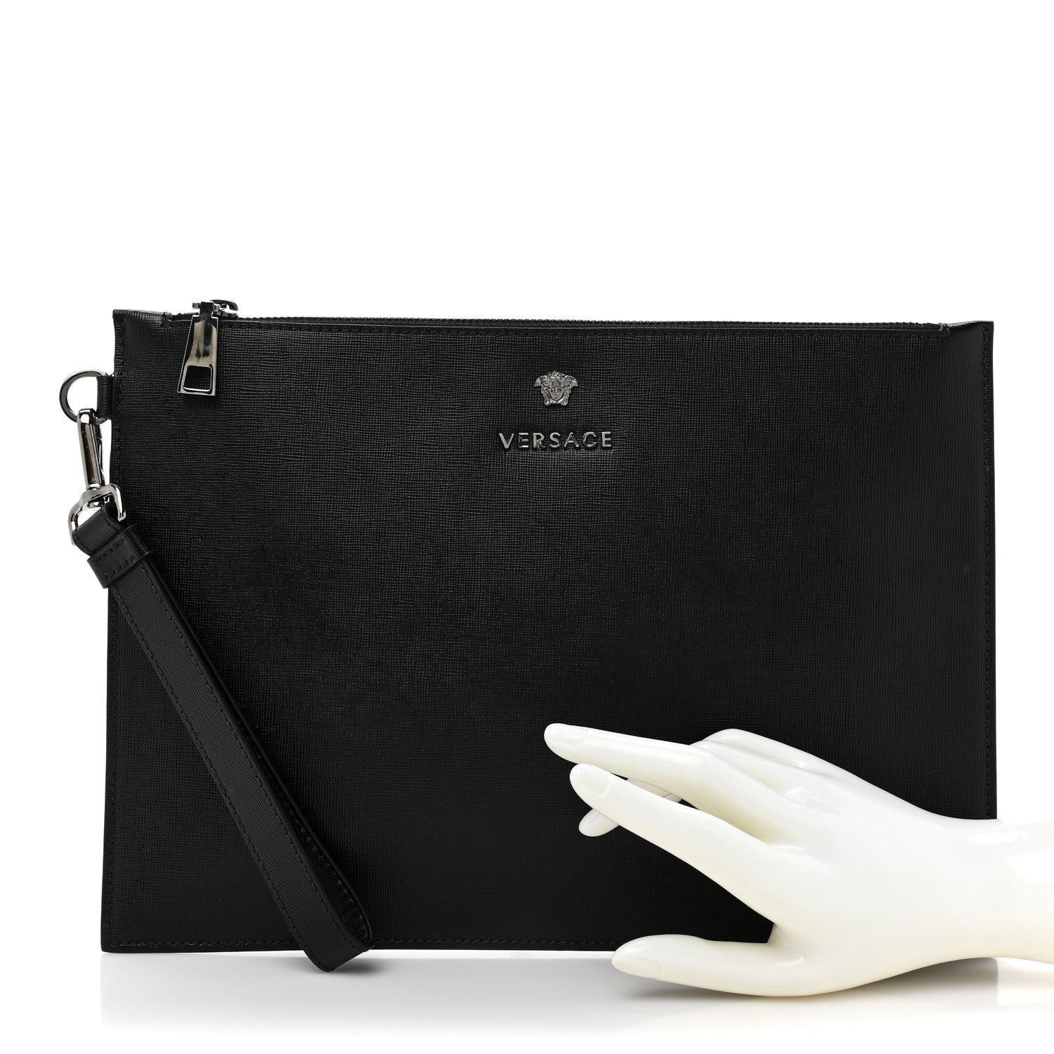 Versace Calfskin La Medusa Pouch Black 2 of 8