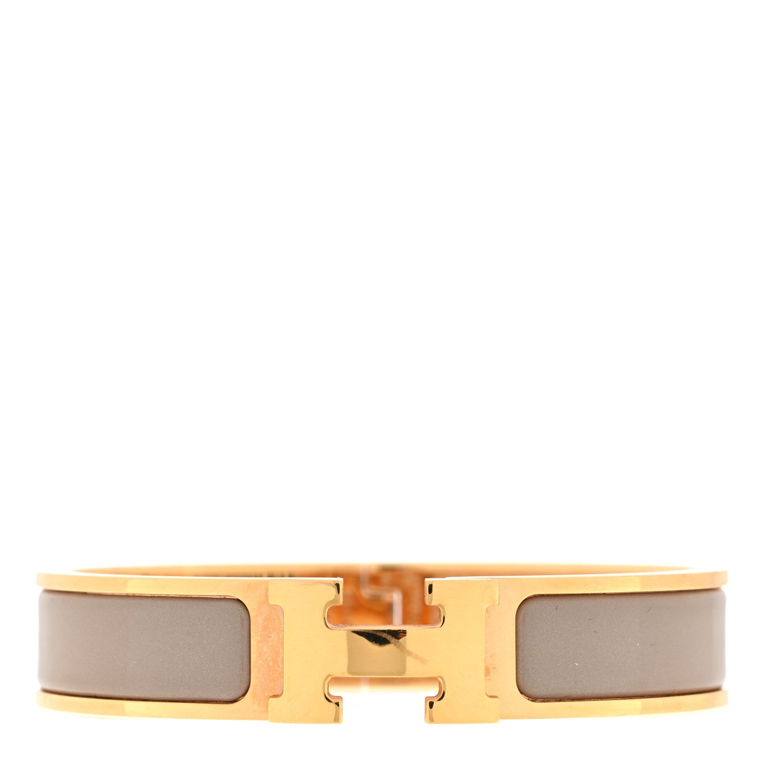 Hermes Enamel Narrow Clic Clac H Bracelet PM Marron Glace 1 of 3