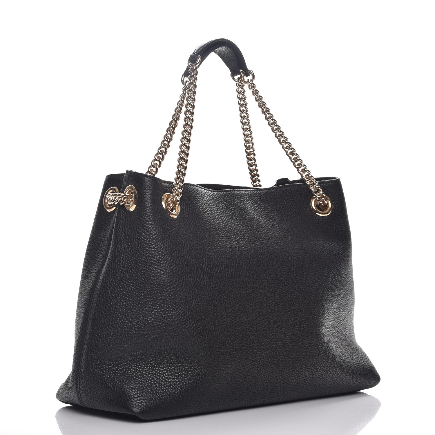 Gucci Pebbled Calfskin Medium Soho Chain Shoulder Bag Black 3 of 7