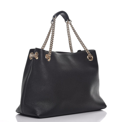Gucci Pebbled Calfskin Medium Soho Chain Shoulder Bag Black 3 of 7