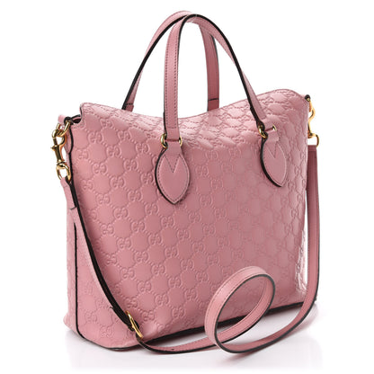 Gucci Guccissima Signature Linea A Foldover Tote Rose Baby Candy 4 of 18