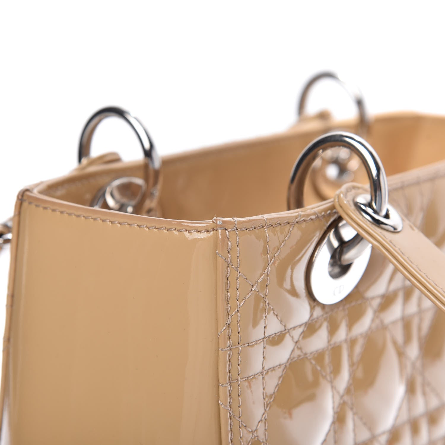 Christian Dior Patent Cannage Medium Lady Dior Beige 11 of 14