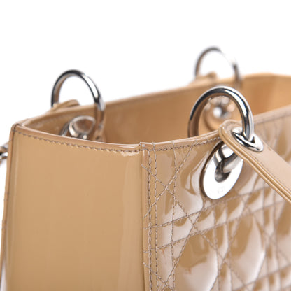 Christian Dior Patent Cannage Medium Lady Dior Beige 11 of 14
