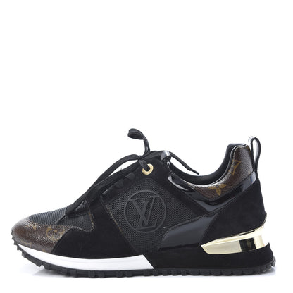 Louis Vuitton Suede Monogram Run Away Sneakers 38 Black 1 of 9