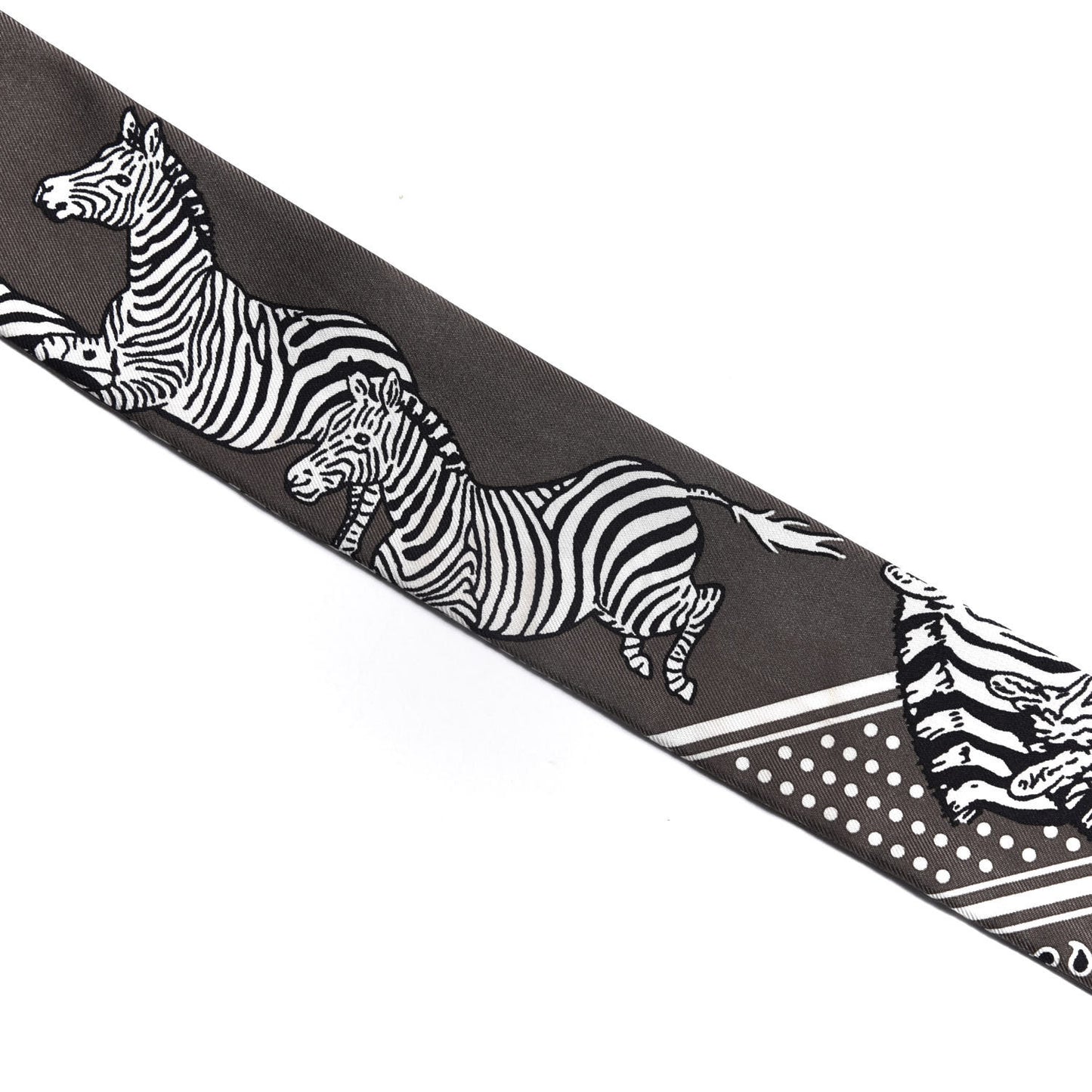 Silk Les Zebres Twilly Gris Taupe Black White