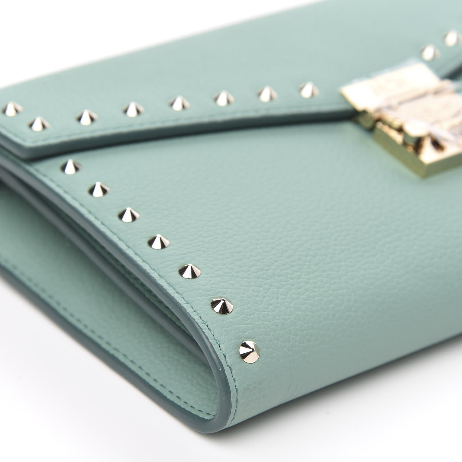 MCM Calfskin Studded Large Crossbody Wallet Mint 7 of 8