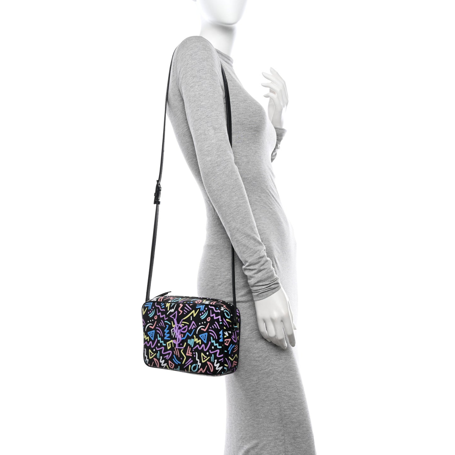 Grain De Poudre Medium Classic Monogram Multicolor Graphic Print Lou Camera Bag Black