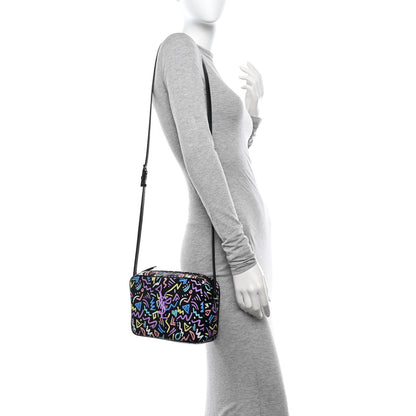 Saint Laurent Grain De Poudre Medium Classic Monogram Multicolor Graphic Print Lou Camera Bag Black 2 of 12