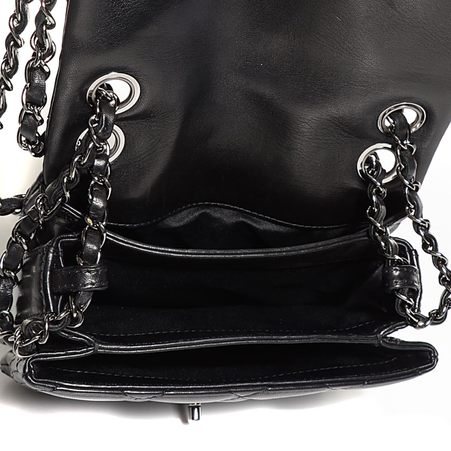 Lambskin Quilted Mini Chanel 3 Flap Black