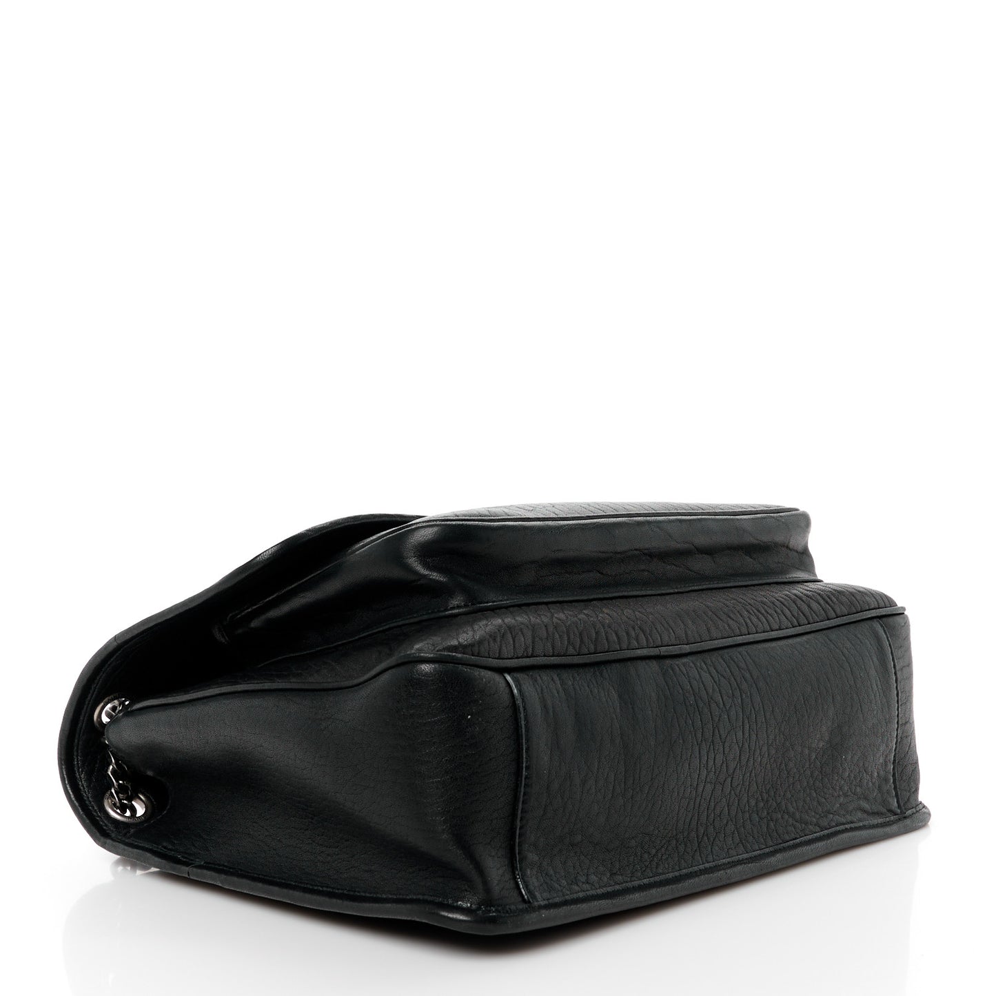 Grained Lambskin Monogram Large Niki Chain Satchel Black