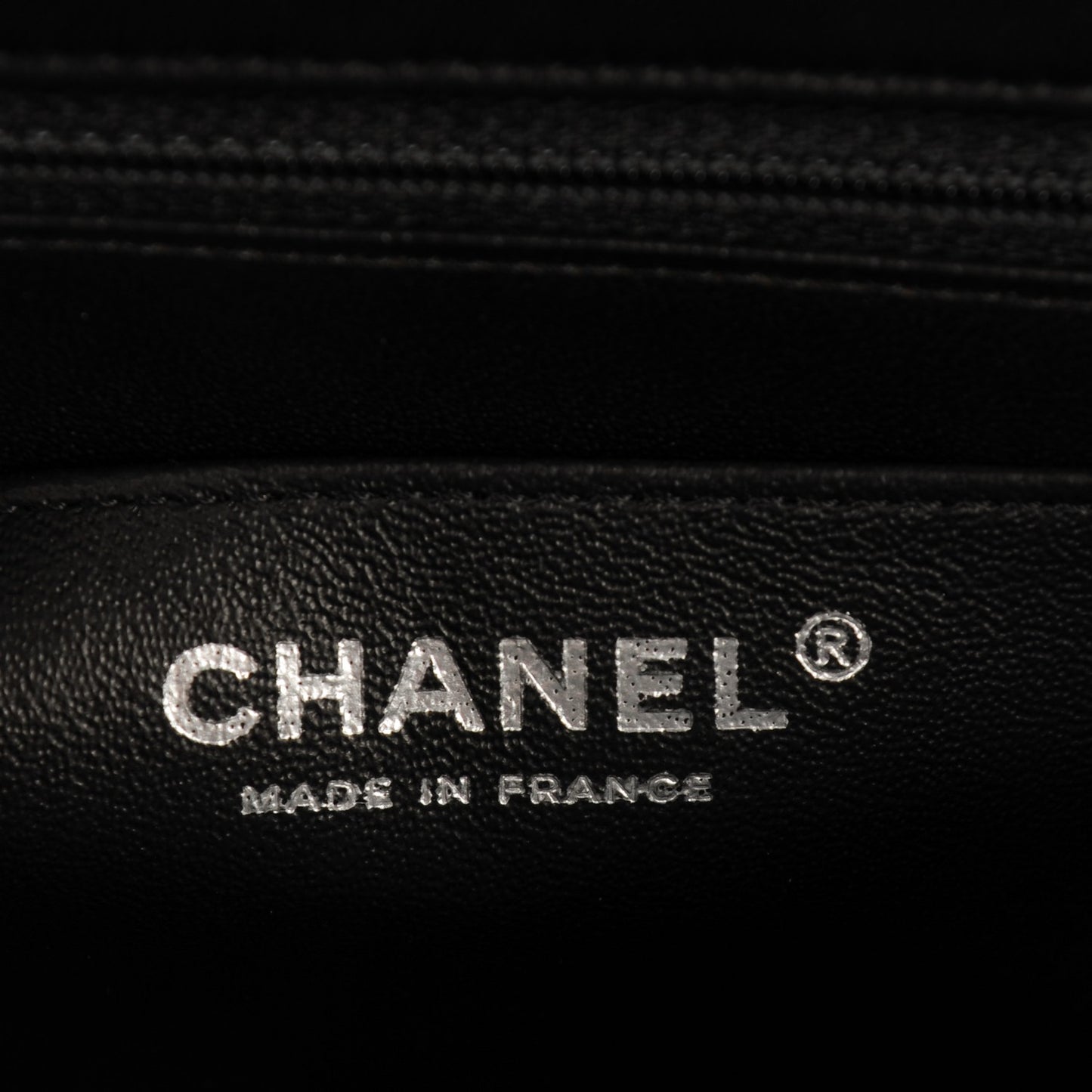 Lambskin Chevron Quilted Mini Square Flap Black