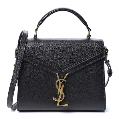 Saint Laurent Grain de Poudre Mini Classic Monogram Cassandra Top Handle Black 1 of 9