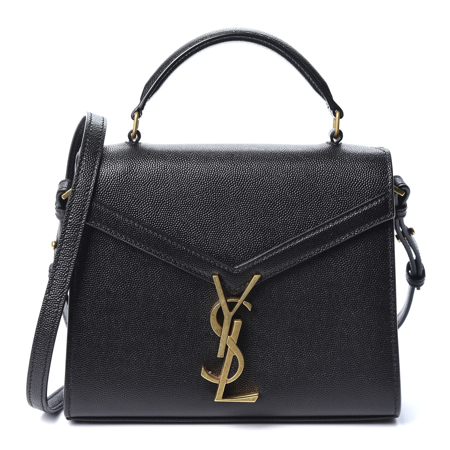Saint Laurent Grain de Poudre Mini Classic Monogram Cassandra Top Handle Black 1 of 9