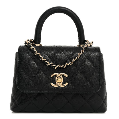 Chanel Caviar Quilted Coco Handle Clutch With Chain Black 1 of 10