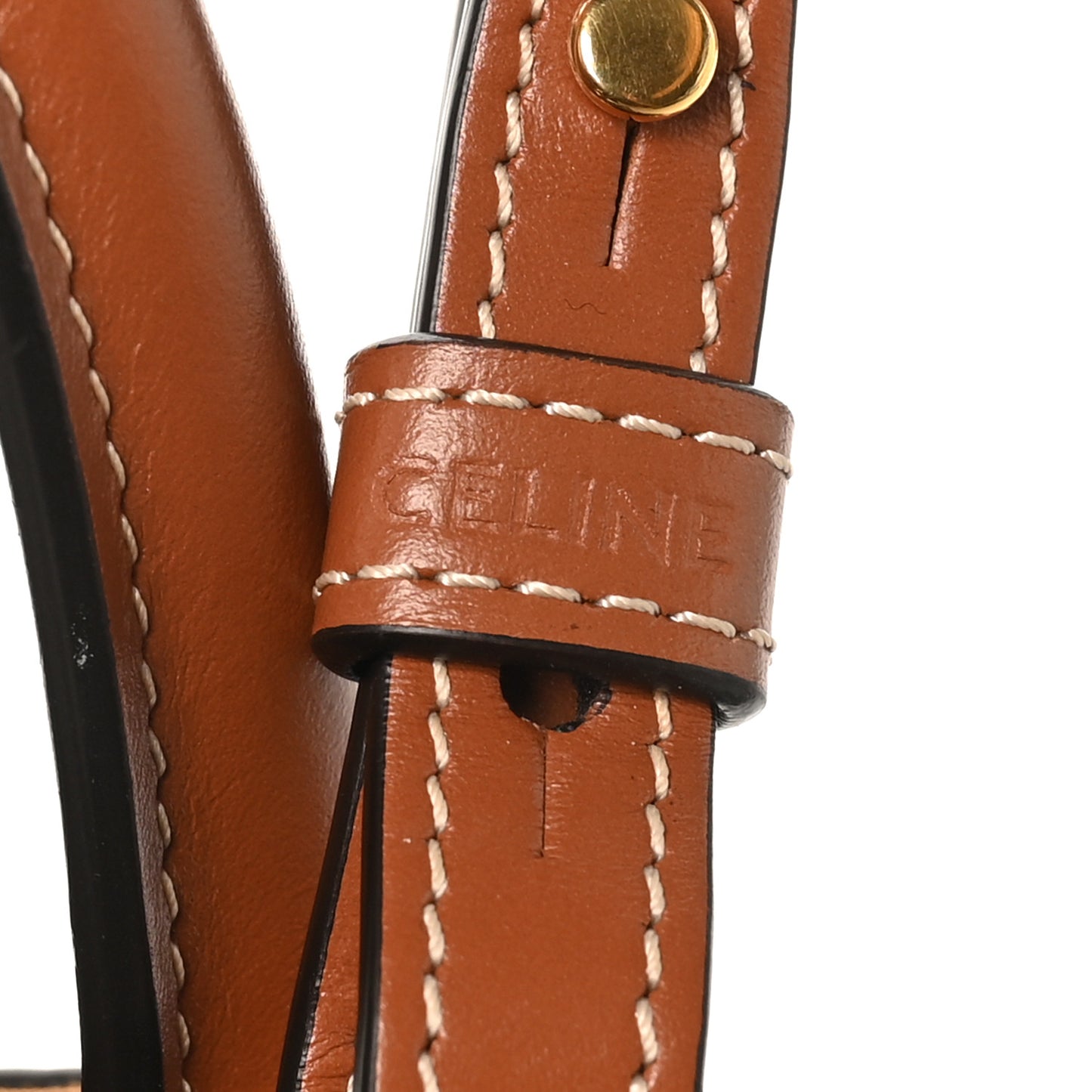 Triomphe Canvas Calfskin Mini Vertical Cabas Tan