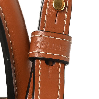 Celine Triomphe Canvas Calfskin Mini Vertical Cabas Tan 6 of 9