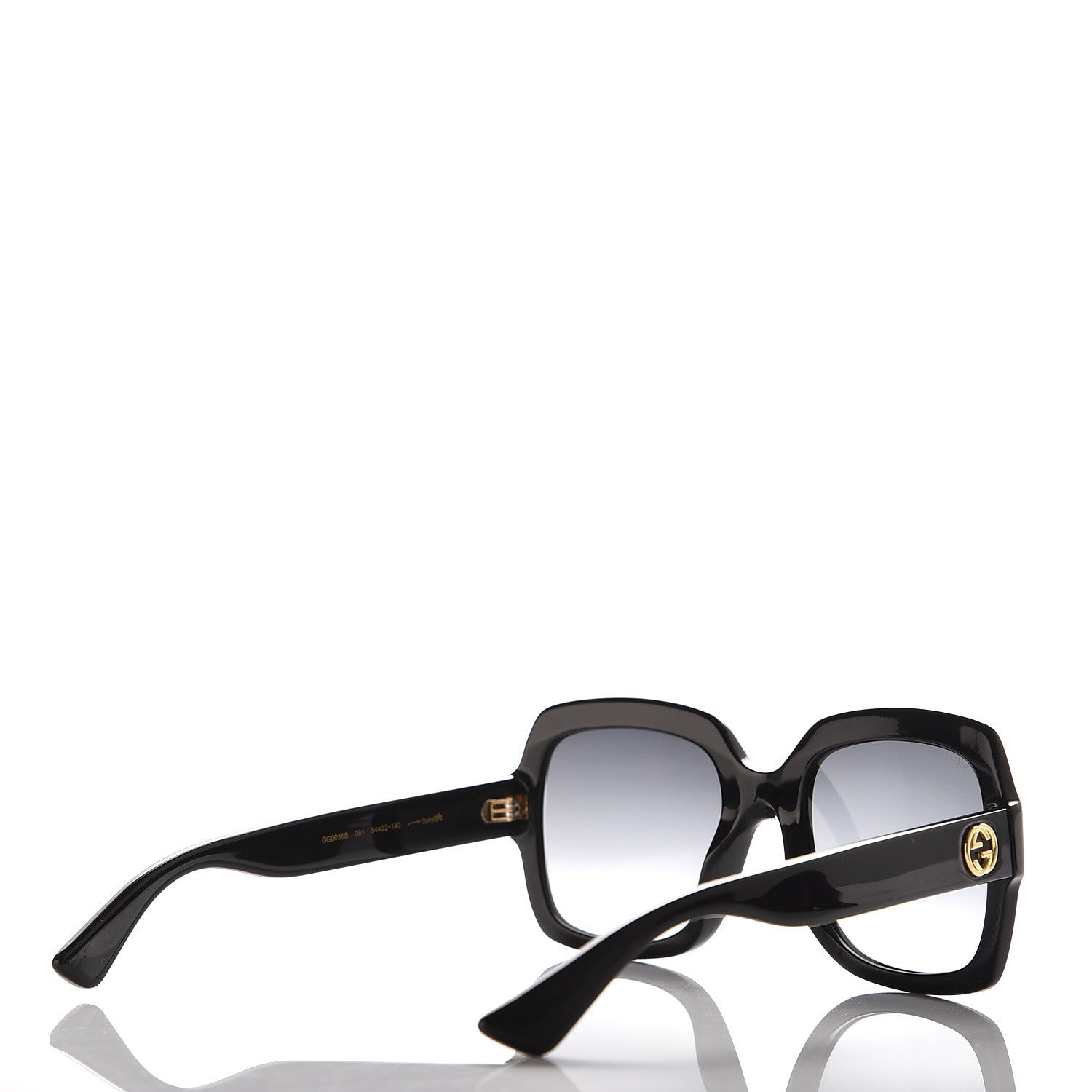 Gucci Oversize Square GG 0036S Sunglasses Black 4 of 7