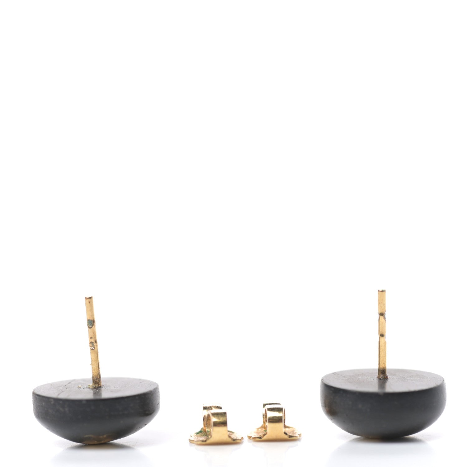 Louis Vuitton Tiger Wood Brass Silvania Stud Earrings 3 of 3