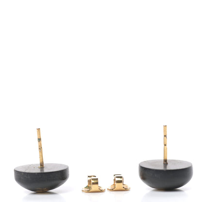 Louis Vuitton Tiger Wood Brass Silvania Stud Earrings 3 of 3