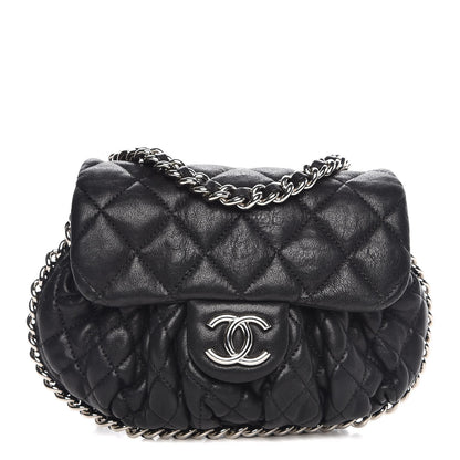 Chanel Washed Lambskin Quilted Mini Chain Around Flap Black 1 of 14