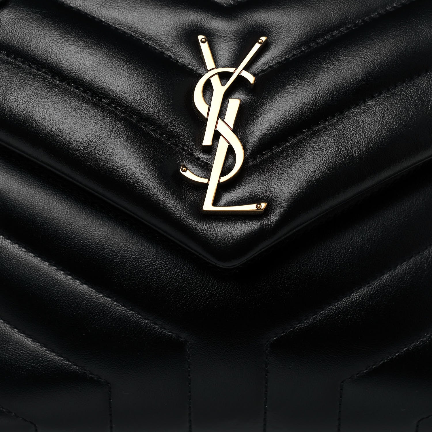 Saint Laurent Calfskin Y Quilted Monogram Small Loulou Chain Satchel Black 6 of 8