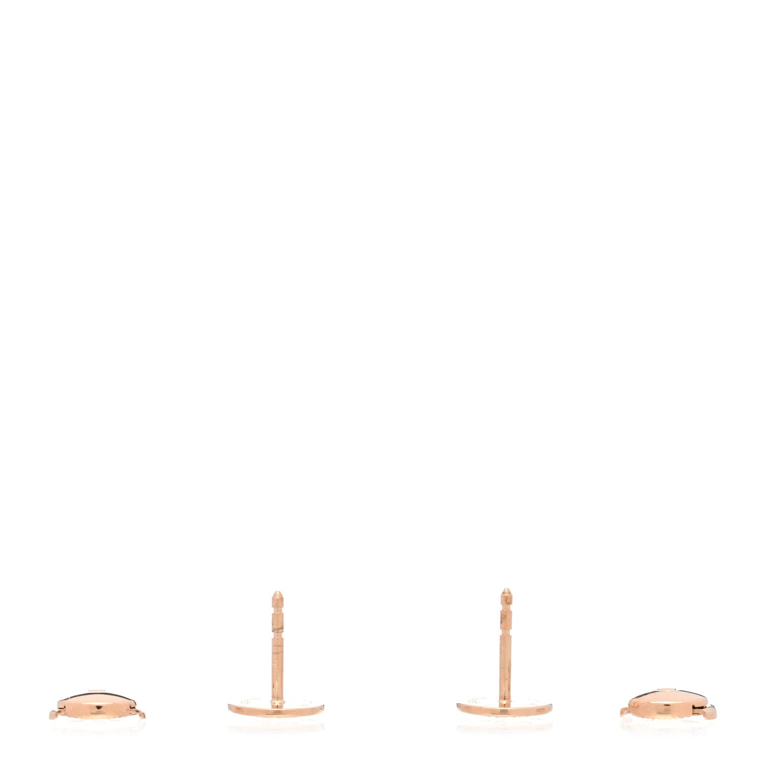Hermes 18K Rose Gold TPM Ex-Libris Stud Earrings 3 of 5