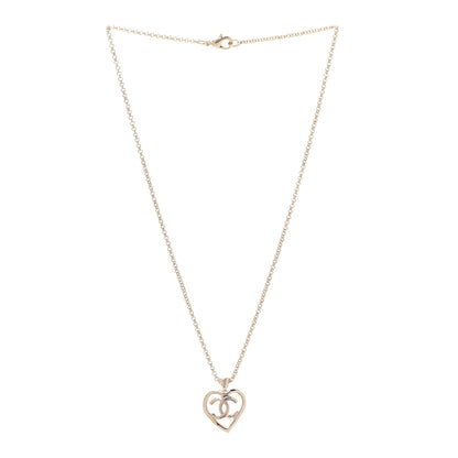 Chanel CC Heart Chain Pendant Necklace Gold 3 of 6