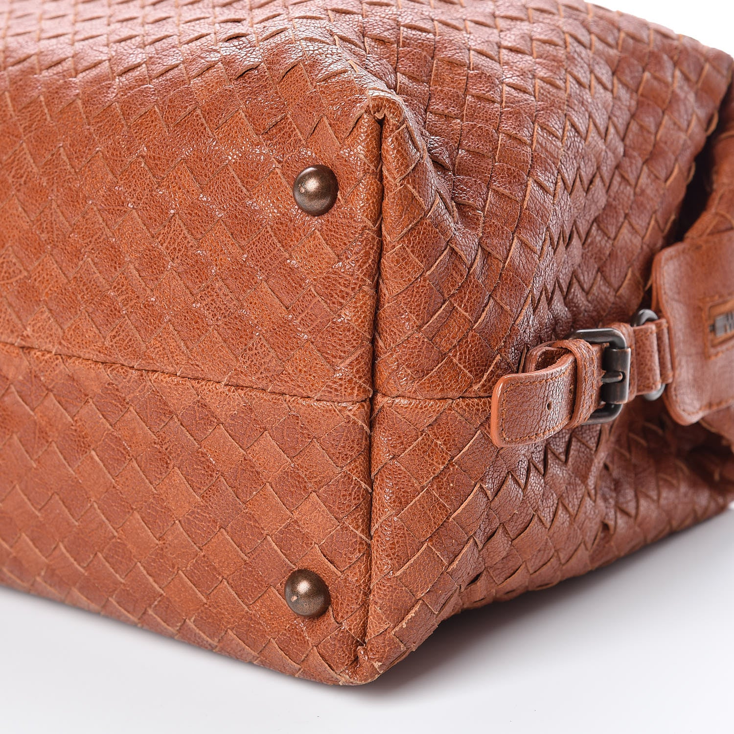 Bottega Veneta Goatskin Intrecciato Woven Top Handle Bag Copper 10 of 12