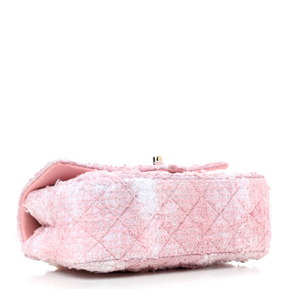 Chanel Tweed Quilted Mini Rectangular Flap Light Pink White 4 of 11