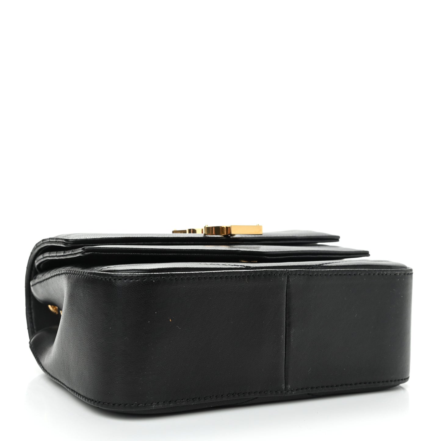 Lambskin Matelasse Chevron Monogram Small Sulpice Bag Black