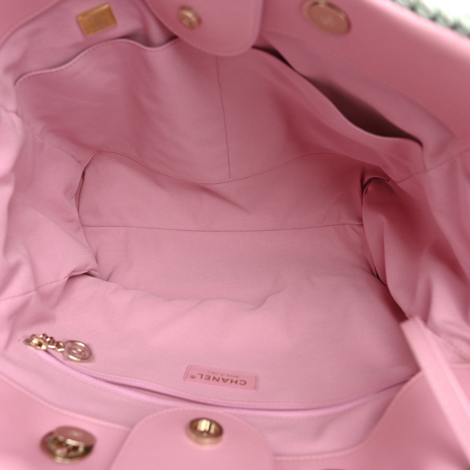 Chanel Raffia Crochet Medium Deauville Tote Beige Light Pink Green 6 of 11