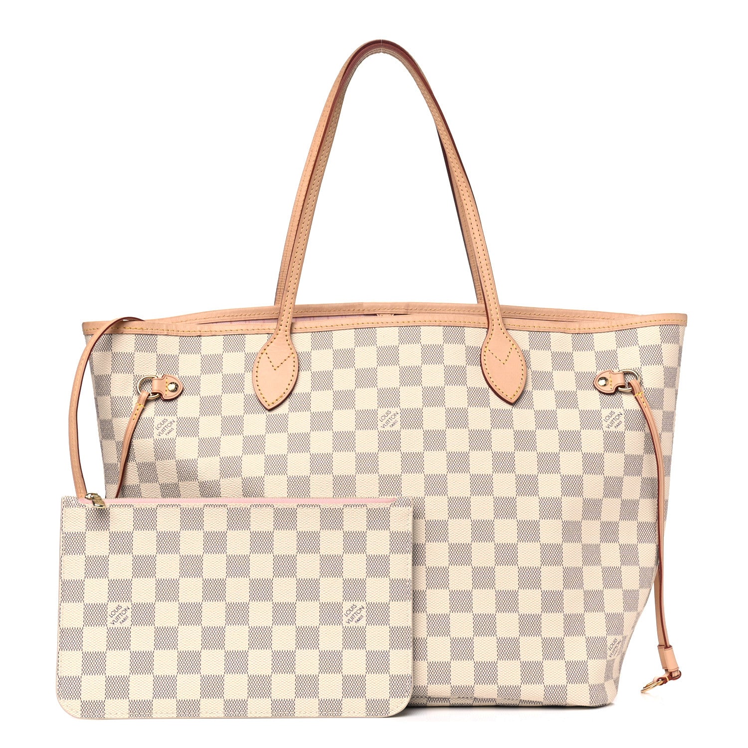 Louis Vuitton Damier Azur Neo Neverfull MM Rose Ballerine 1 of 7