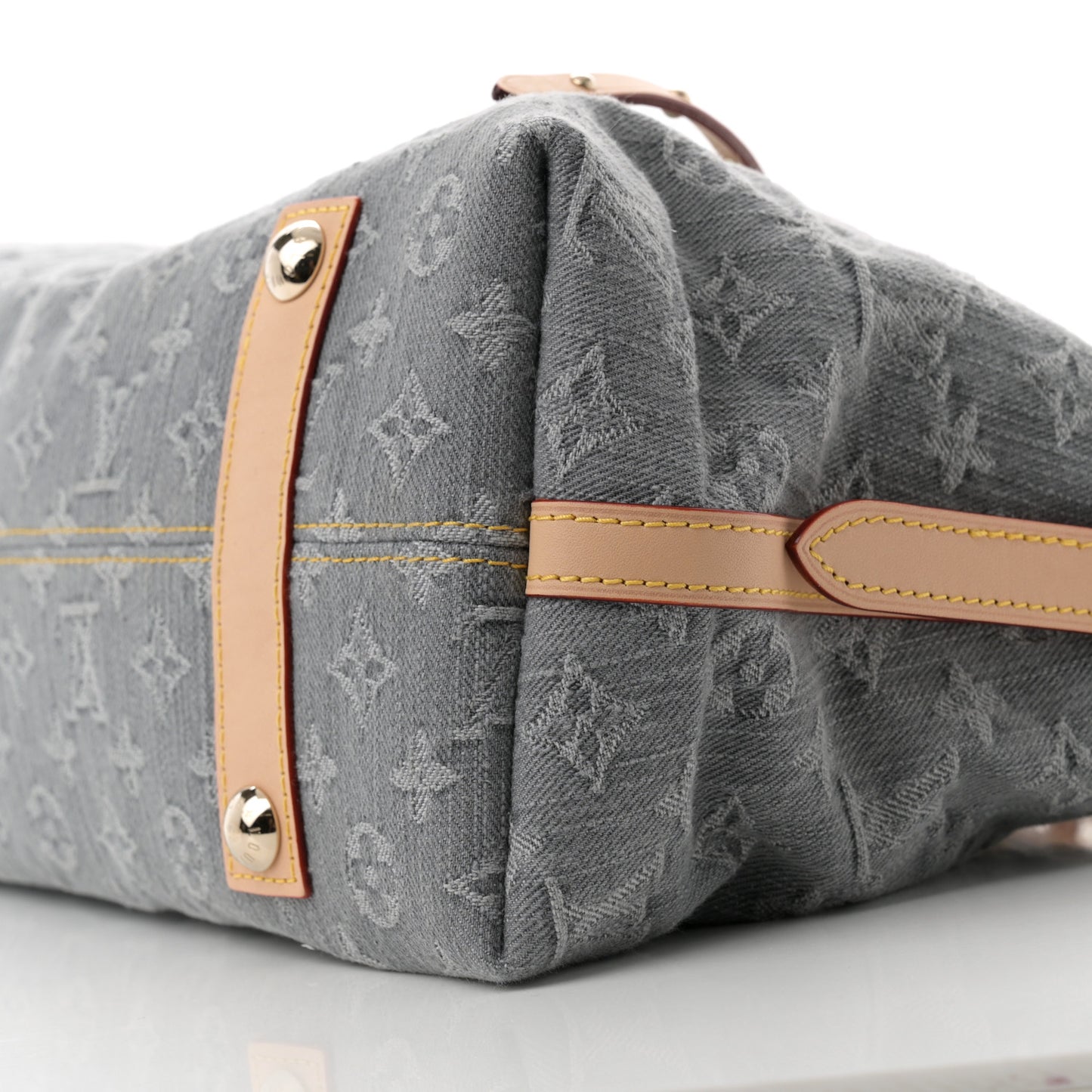 Monogram Denim CarryAll MM Washed Gray