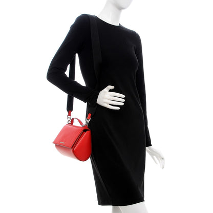 Givenchy Calfskin Mini Pandora Box Logo Strap Crossbody Bag Red 2 of 7