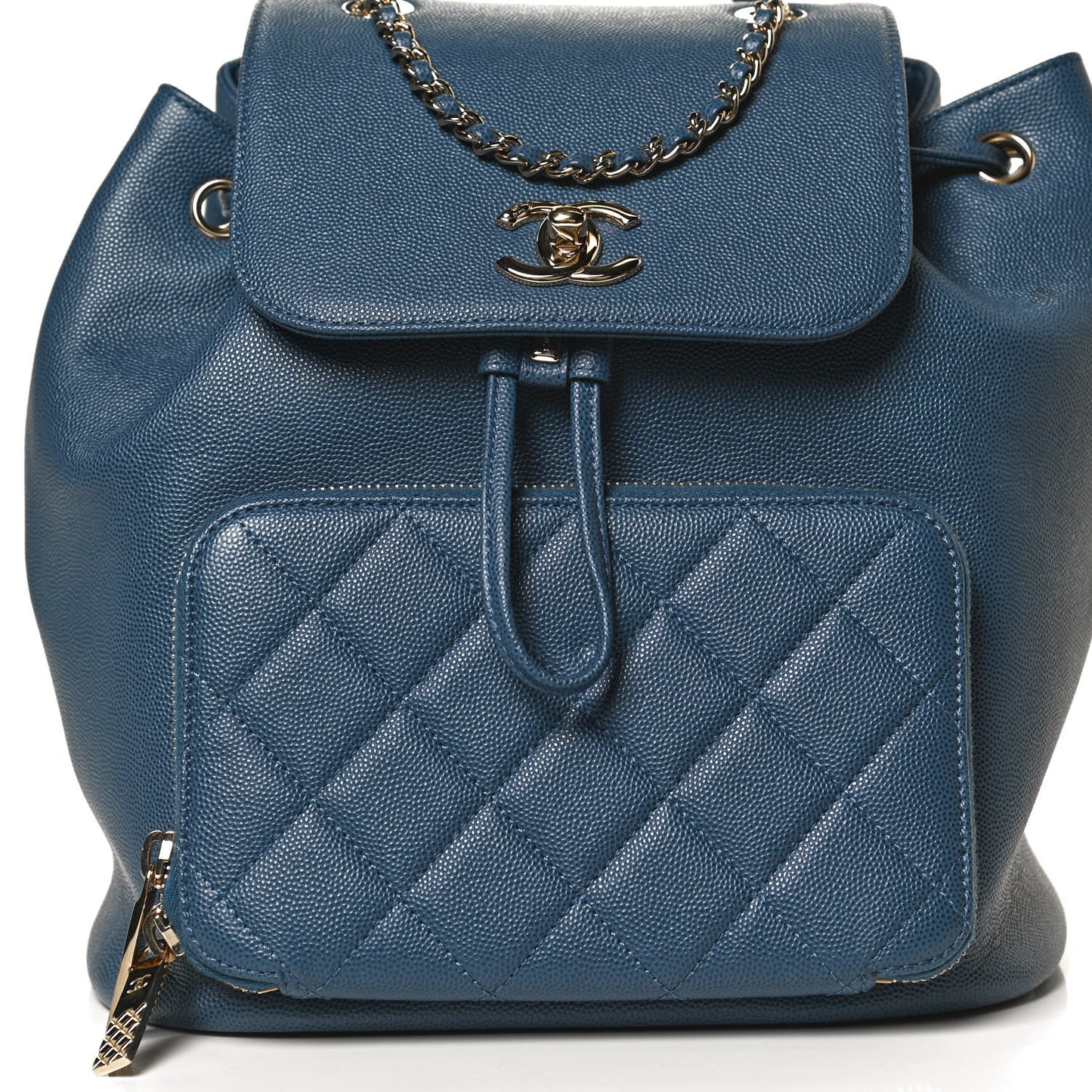 Caviar Quilted Business Affinity Backpack Blue