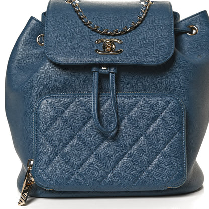 Chanel Caviar Quilted Business Affinity Backpack Blue 7 of 11