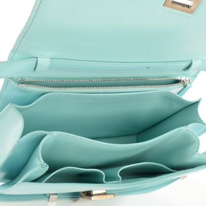Celine Spazzolato Calfskin Classic Box Medium Flap Bag Azur 5 of 8