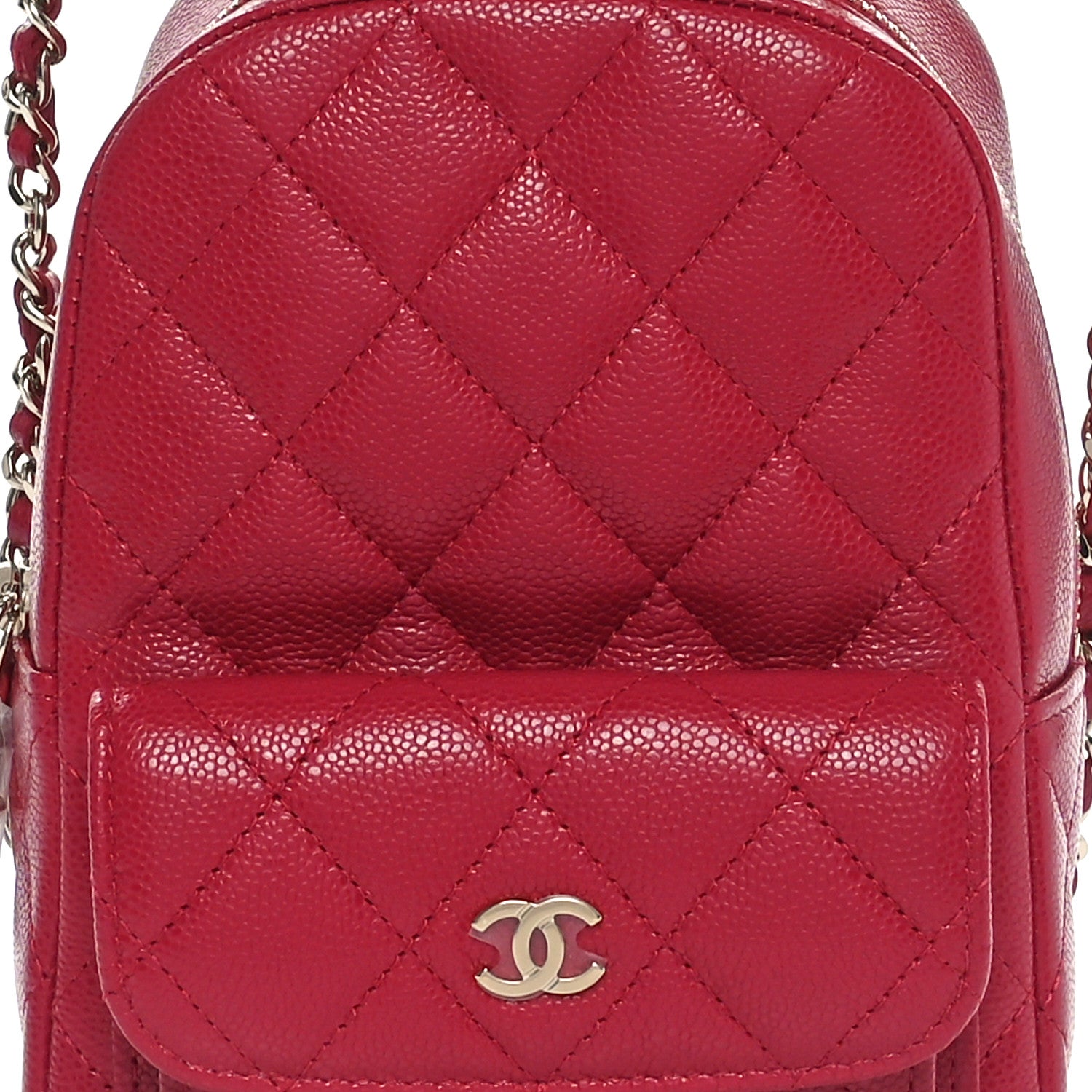 Chanel Caviar Quilted CC Mini Classic Backpack Dark Red 8 of 11