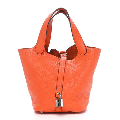 Hermes Taurillon Clemence Picotin Lock 18 PM Orange 1 of 10