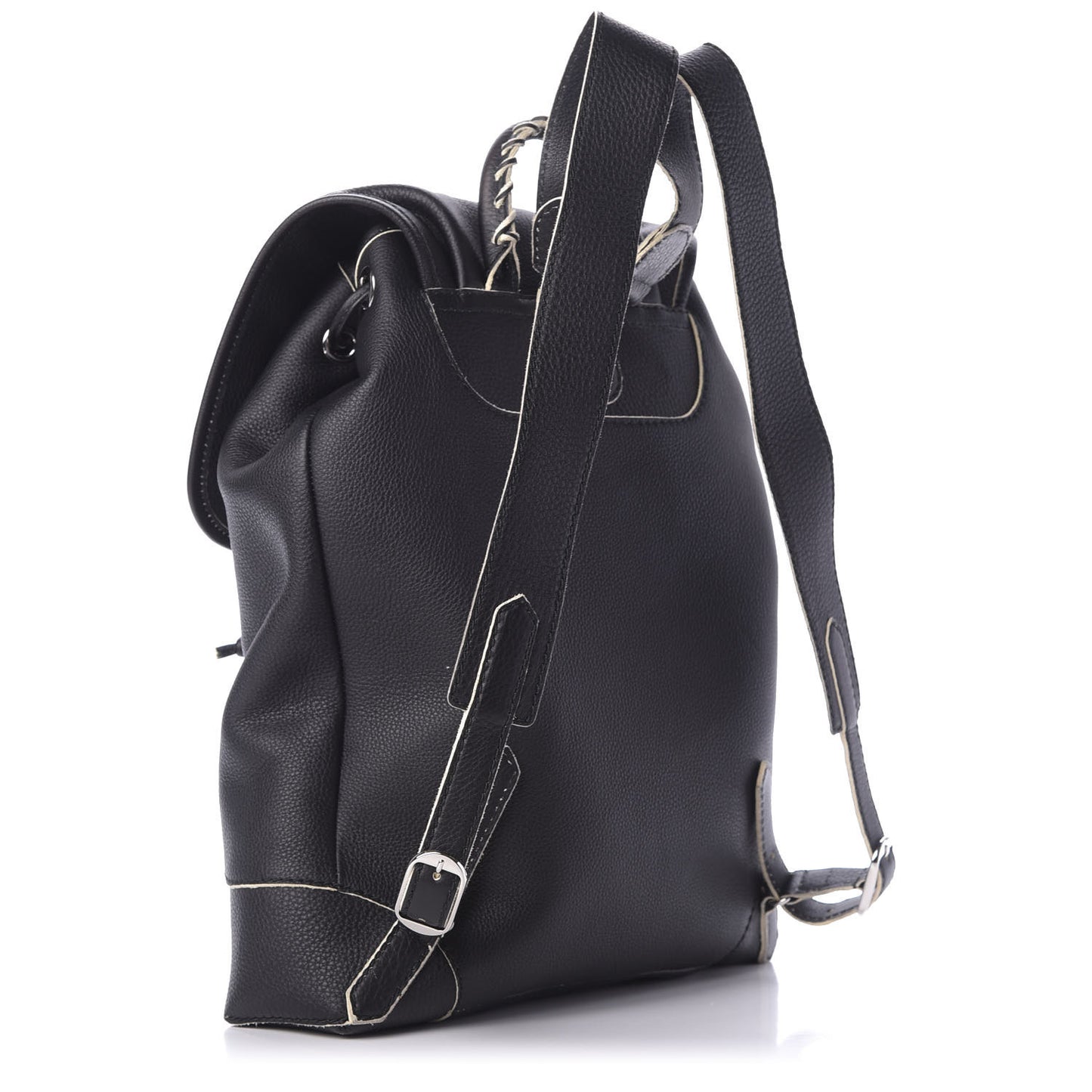 Veau Classic Silver Hardware S Traveler Backpack Black